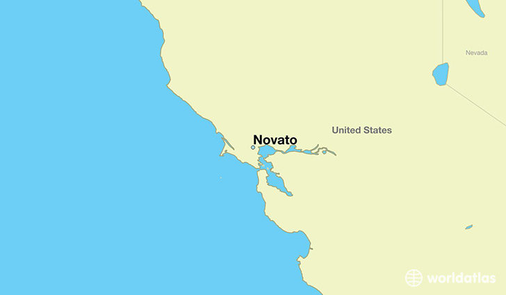 map showing the location of Novato