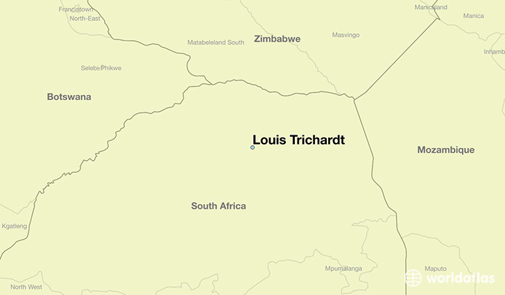 map showing the location of Louis Trichardt