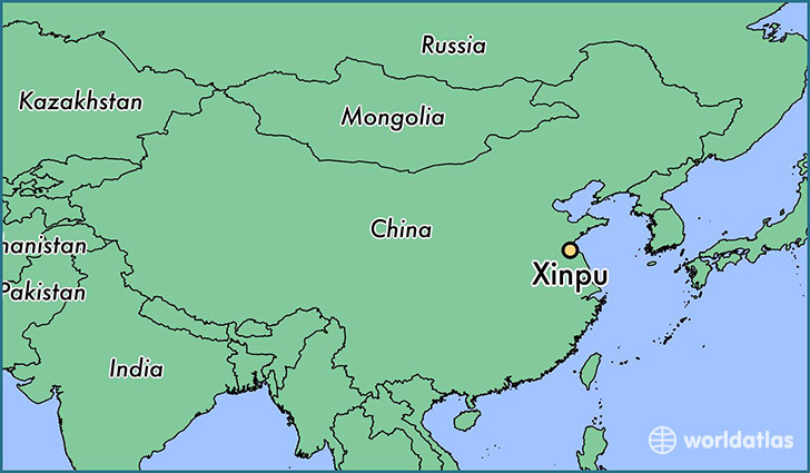 map showing the location of Xinpu