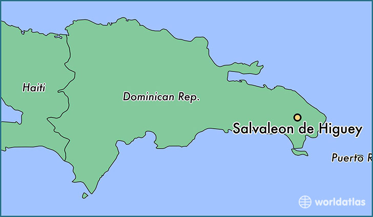 map showing the location of Salvaleon de Higuey