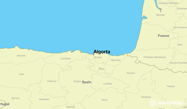 map showing the location of Algorta