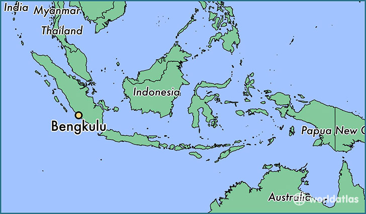 map showing the location of Bengkulu