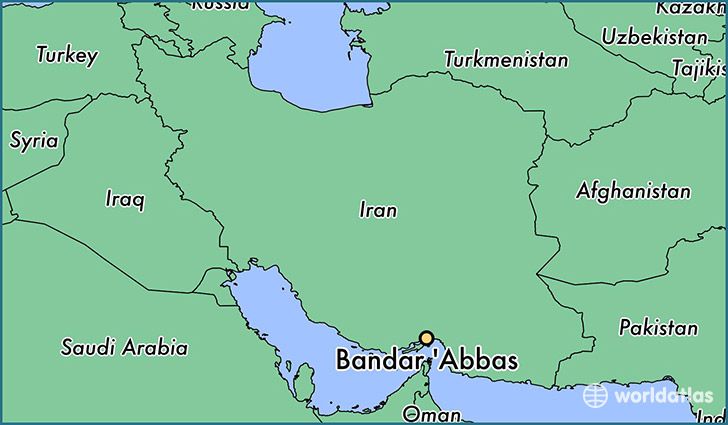 map showing the location of Bandar 'Abbas