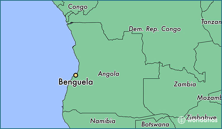 map showing the location of Benguela