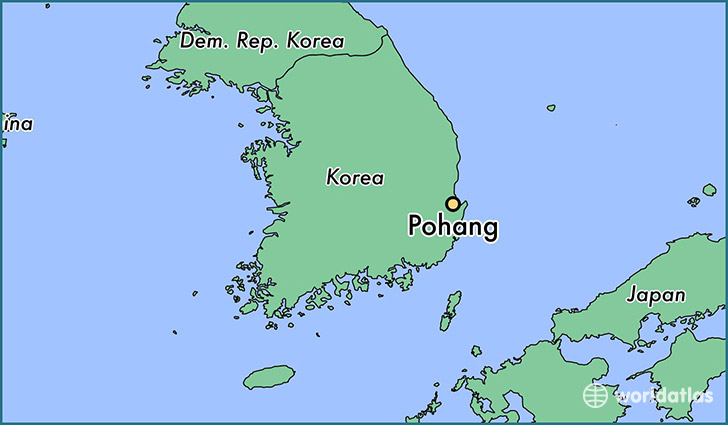 map showing the location of Pohang