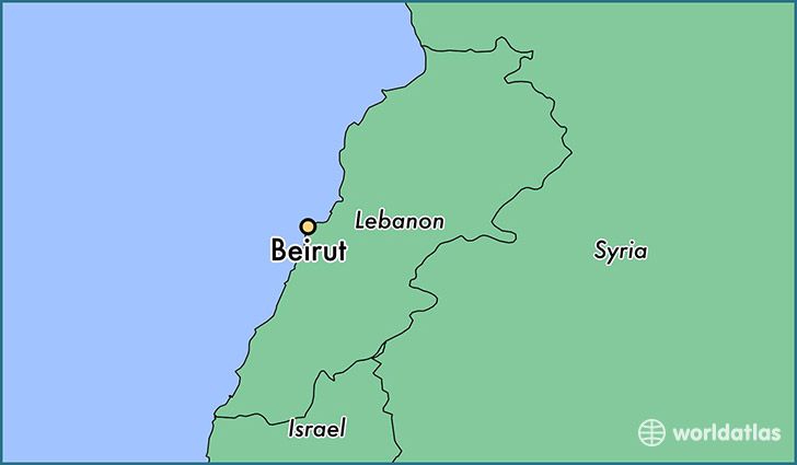 map showing the location of Beirut