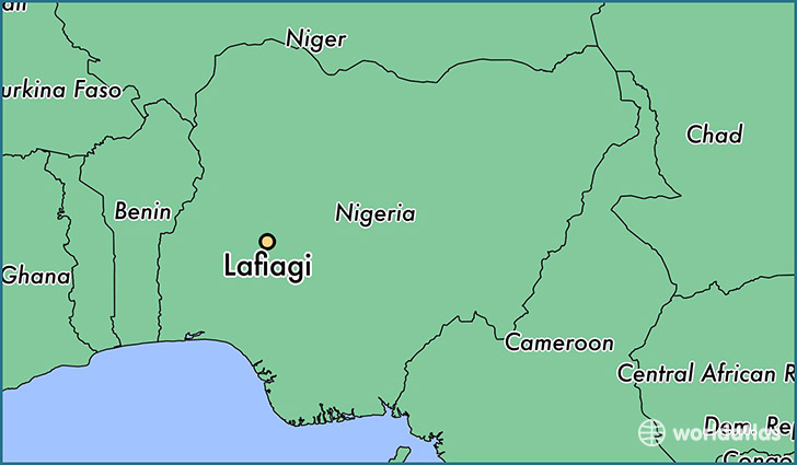 map showing the location of Lafiagi