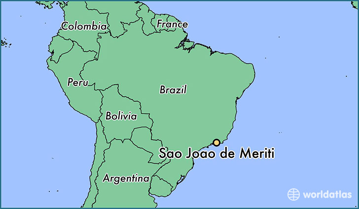 map showing the location of Sao Joao de Meriti