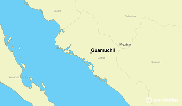 map showing the location of Guamuchil