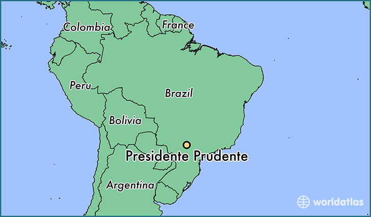 map showing the location of Presidente Prudente