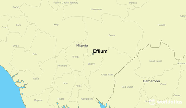 map showing the location of Effium
