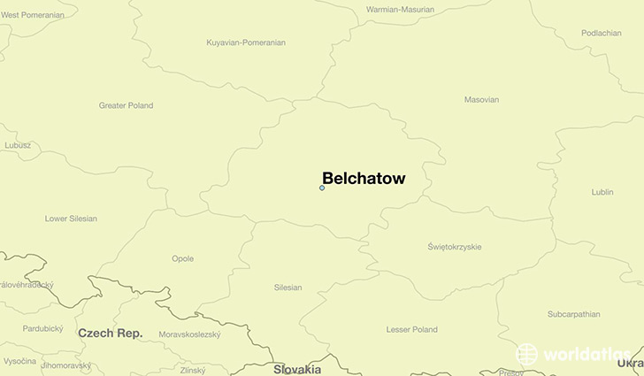 map showing the location of Belchatow