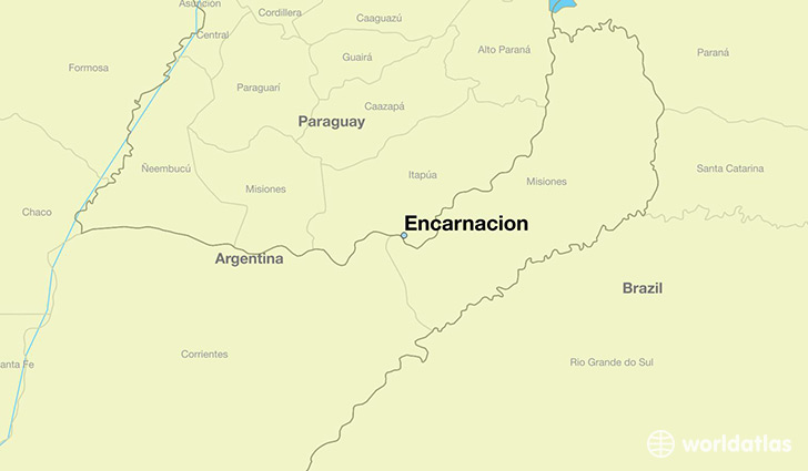 map showing the location of Encarnacion