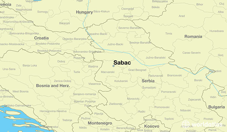map showing the location of Sabac