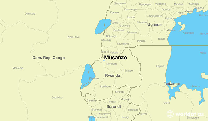 map showing the location of Musanze