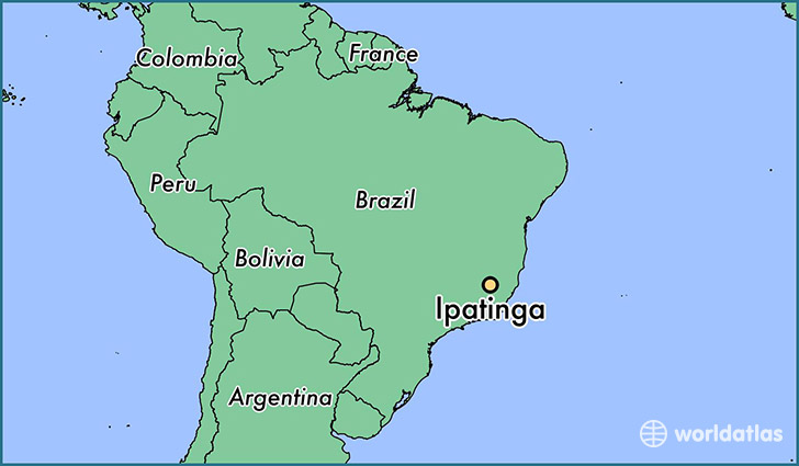 map showing the location of Ipatinga
