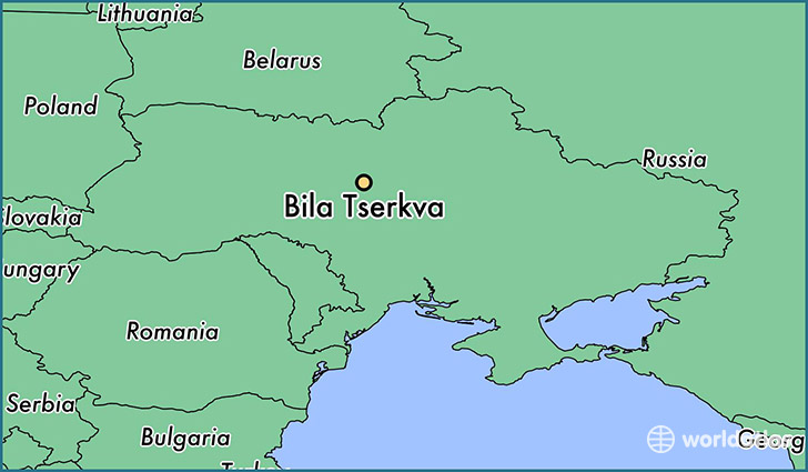 map showing the location of Bila Tserkva