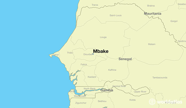 map showing the location of Mbake