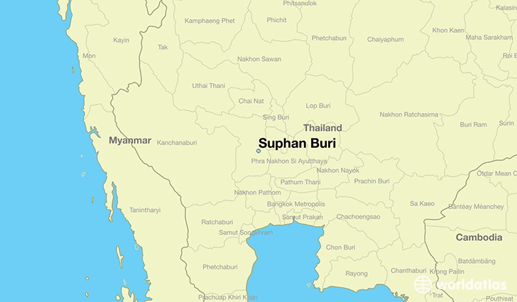 map showing the location of Suphan Buri
