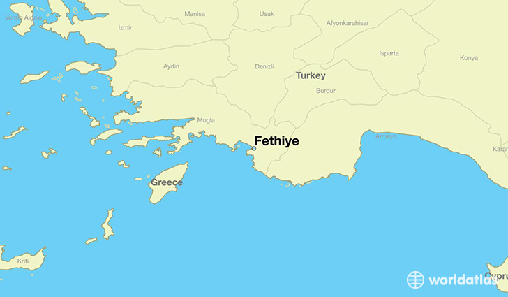 map showing the location of Fethiye