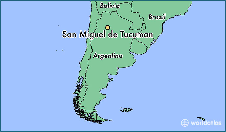 map showing the location of San Miguel de Tucuman