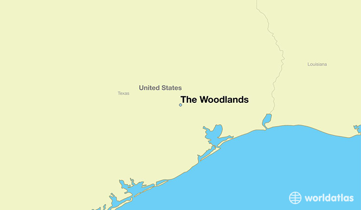 map showing the location of The Woodlands