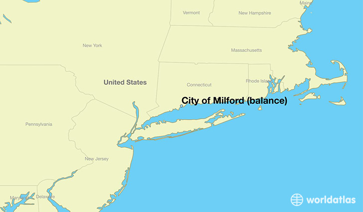 map showing the location of City of Milford (balance)