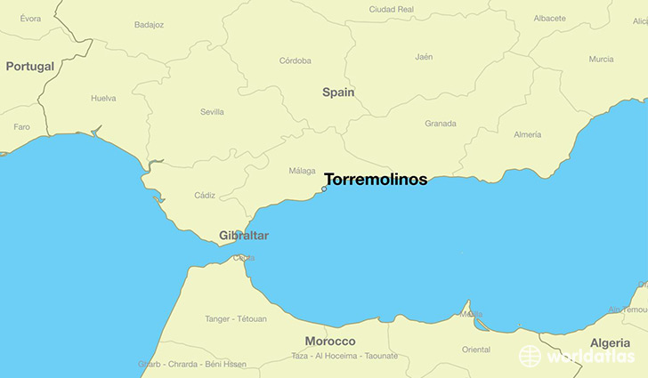 map showing the location of Torremolinos