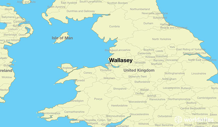 map showing the location of Wallasey