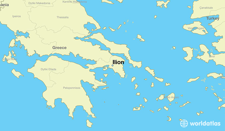 map showing the location of Ilion