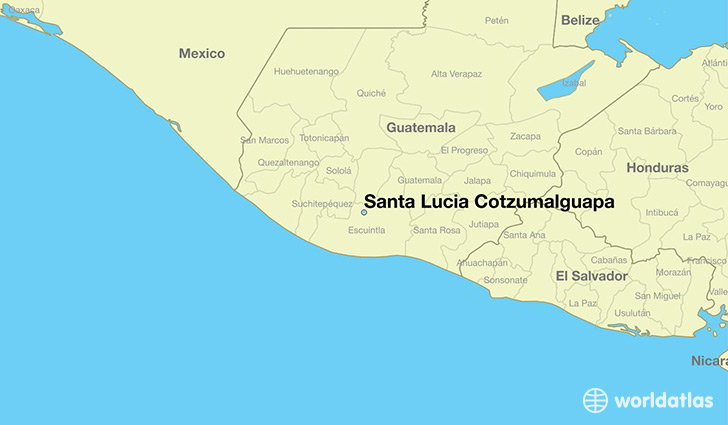 map showing the location of Santa Lucia Cotzumalguapa
