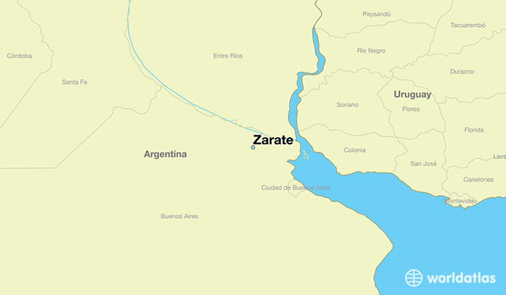 map showing the location of Zarate