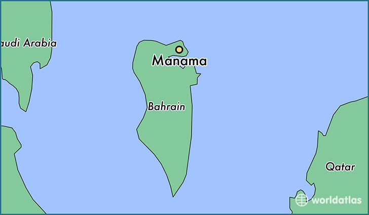 map showing the location of Manama