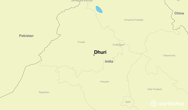 map showing the location of Dhuri