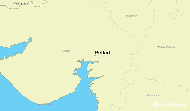 map showing the location of Petlad