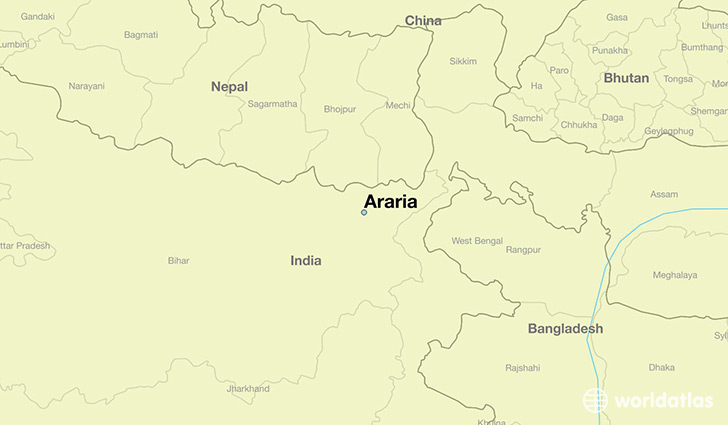 map showing the location of Araria