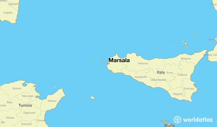 map showing the location of Marsala