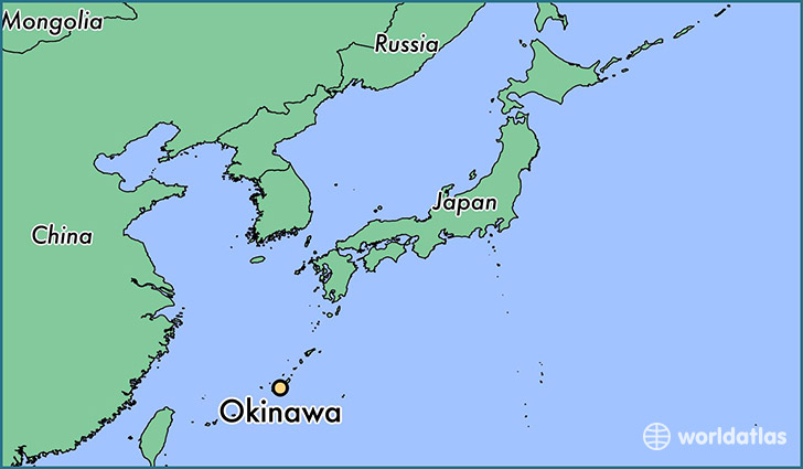 map showing the location of Okinawa