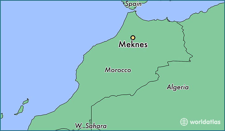 map showing the location of Meknes