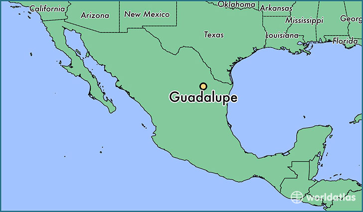 map showing the location of Guadalupe