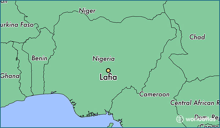 map showing the location of Lafia