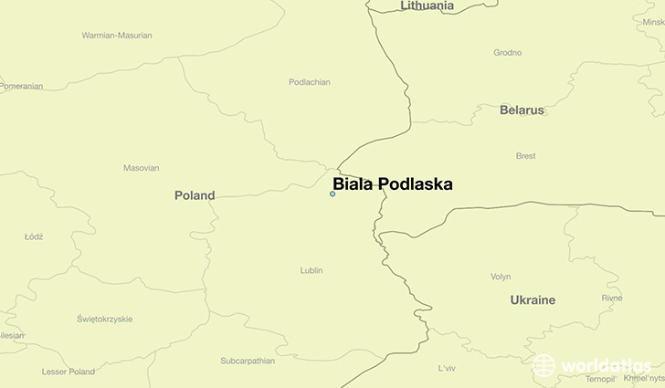 map showing the location of Biala Podlaska
