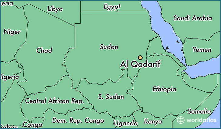 map showing the location of Al Qadarif