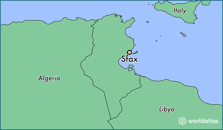 map showing the location of Sfax