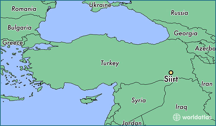 map showing the location of Siirt