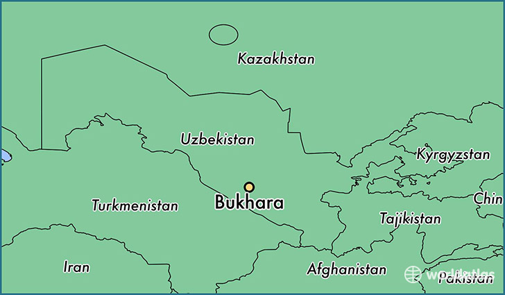 map showing the location of Bukhara