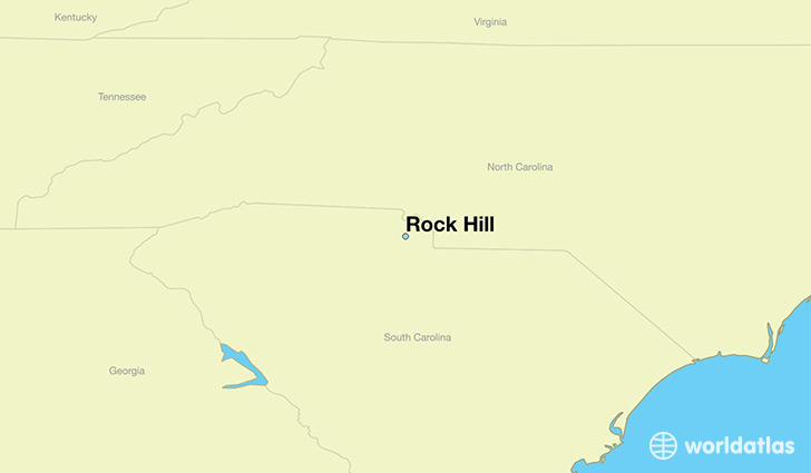 map showing the location of Rock Hill