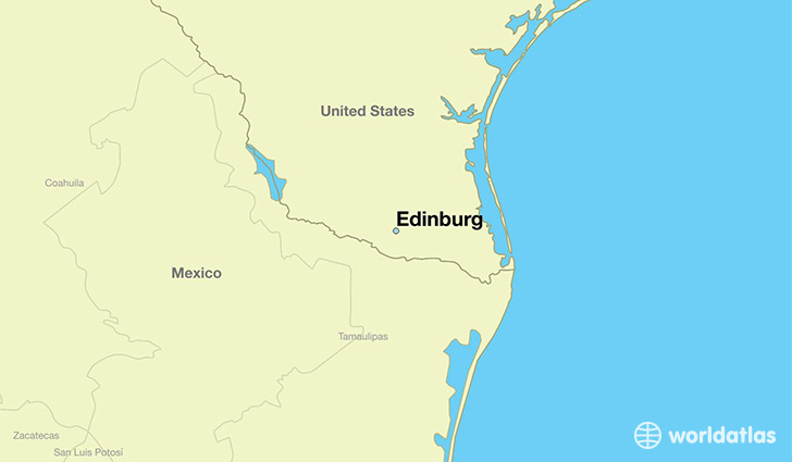 map showing the location of Edinburg