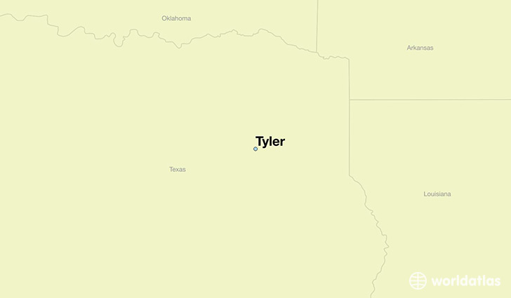 map showing the location of Tyler