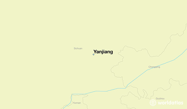 map showing the location of Yanjiang